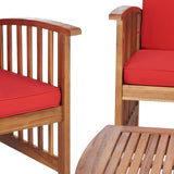 Rocklin 4 Piece Outdoor Set - Stylish Acacia Wood Furniture with Chic Cushions for Ultimate Comfort