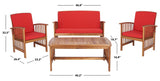 Rocklin 4 Piece Outdoor Set - Stylish Acacia Wood Furniture with Chic Cushions for Ultimate Comfort