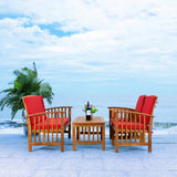 Rocklin 4 Piece Outdoor Set - Stylish Acacia Wood Furniture with Chic Cushions for Ultimate Comfort