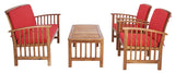 Rocklin 4 Piece Outdoor Set - Stylish Acacia Wood Furniture with Chic Cushions for Ultimate Comfort