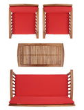 Rocklin 4 Piece Outdoor Set - Stylish Acacia Wood Furniture with Chic Cushions for Ultimate Comfort