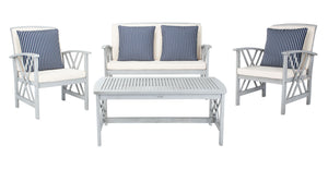 Fontana 4-Piece Outdoor Living Set - Stylish Acacia Wood Furniture with All-Weather Cushions