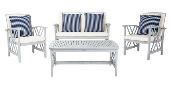 Fontana 4-Piece Outdoor Living Set - Stylish Acacia Wood Furniture with All-Weather Cushions
