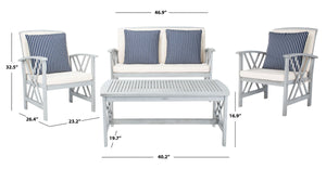 Fontana 4-Piece Outdoor Living Set - Stylish Acacia Wood Furniture with All-Weather Cushions