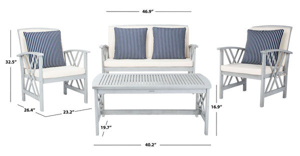 Fontana 4-Piece Outdoor Living Set - Stylish Acacia Wood Furniture with All-Weather Cushions