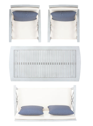 Fontana 4-Piece Outdoor Living Set - Stylish Acacia Wood Furniture with All-Weather Cushions