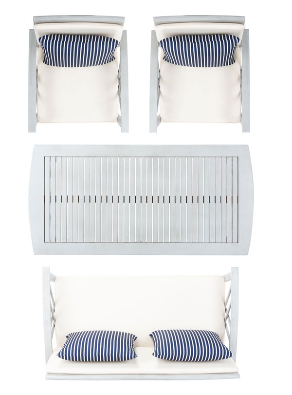 Fontana 4-Piece Outdoor Living Set - Stylish Acacia Wood Furniture with All-Weather Cushions