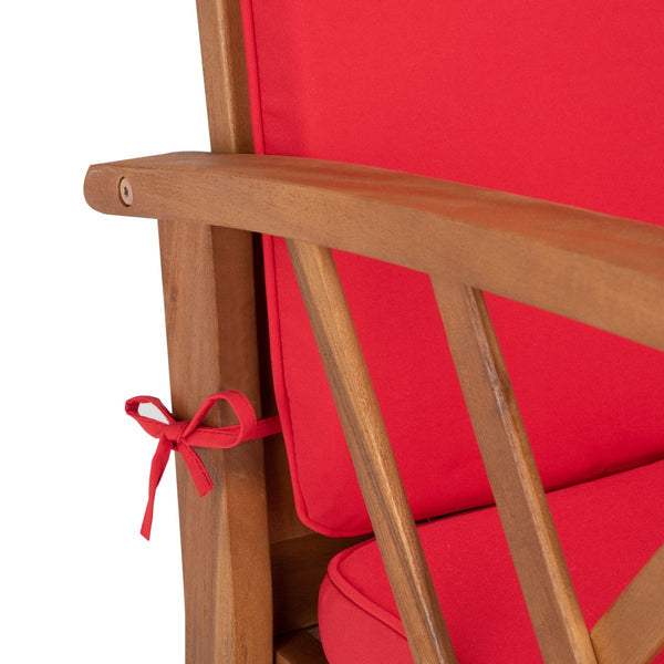 Fontana 4 Piece Outdoor Patio Set - Stylish Acacia Wood, Durable Steel Frame, Ideal for Relaxation