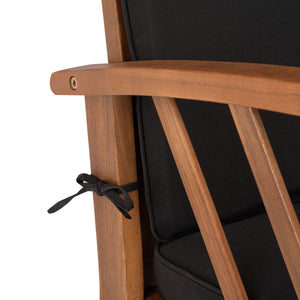 Fontana 4 Piece Outdoor Patio Set - Stylish Acacia Wood, Durable Steel Frame, Ideal for Relaxation