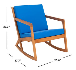 Vernon Rocking Chair – Handcrafted Eucalyptus Wood Design with Easy-Care Cushions for Outdoor Comfort
