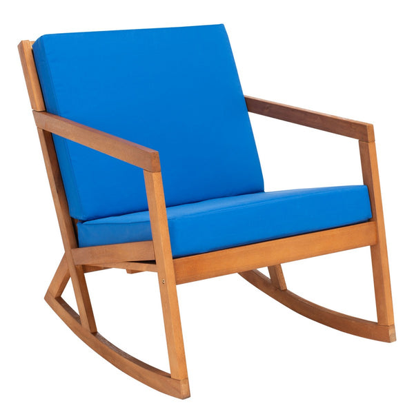Vernon Rocking Chair – Handcrafted Eucalyptus Wood Design with Easy-Care Cushions for Outdoor Comfort