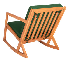 Vernon Rocking Chair – Handcrafted Eucalyptus Wood Design with Easy-Care Cushions for Outdoor Comfort