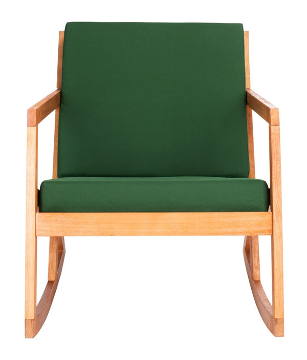 Vernon Rocking Chair – Handcrafted Eucalyptus Wood Design with Easy-Care Cushions for Outdoor Comfort
