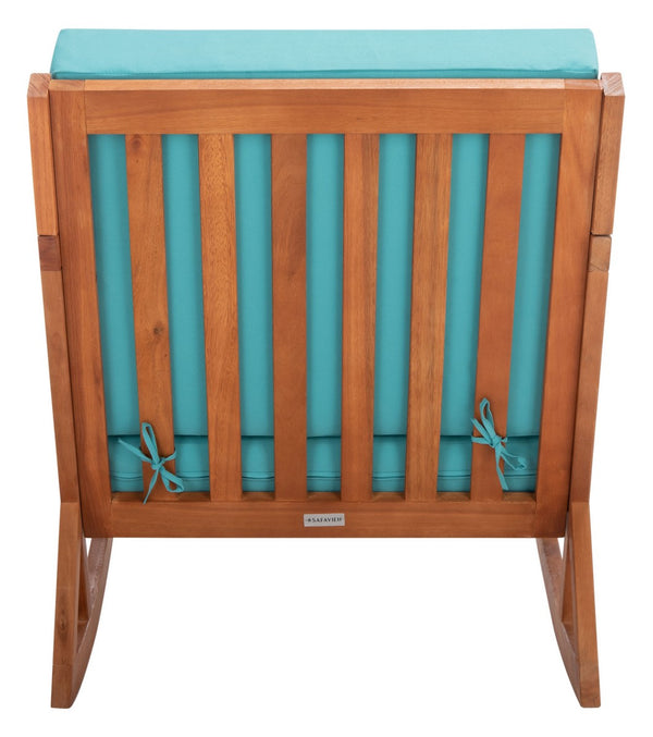 Safavieh Vernon Rocking Chair Natural/Aqua Wood PAT7013Q