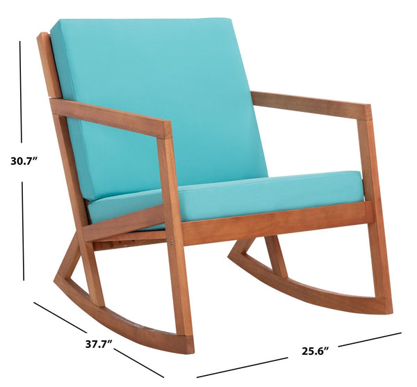 Safavieh Vernon Rocking Chair Natural/Aqua Wood PAT7013Q