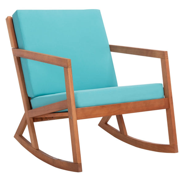 Safavieh Vernon Rocking Chair Natural/Aqua Wood PAT7013Q