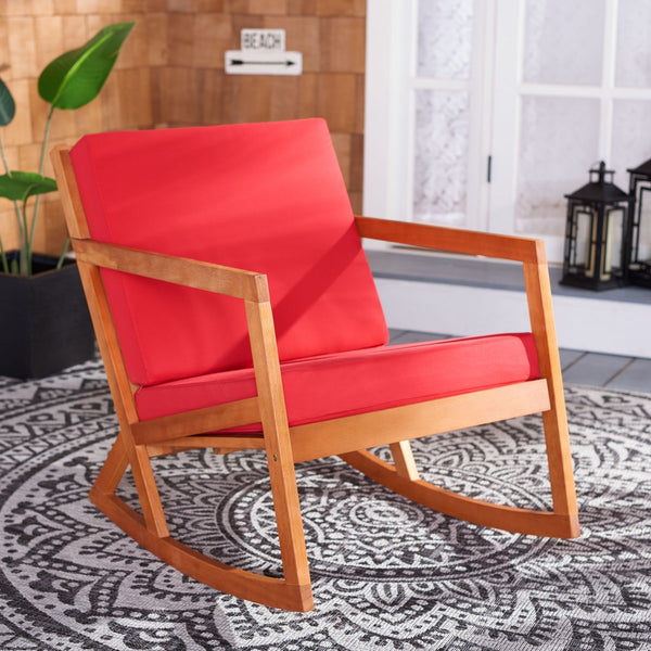 Safavieh Vernon Rocking Chair Natural/Red Wood PAT7013R