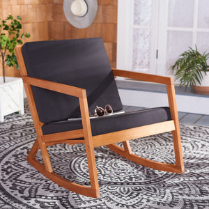 Safavieh Vernon Rocking Chair Natural/Black Wood PAT7013X