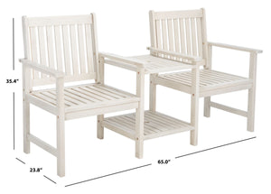 Safavieh Brea Twin Seat Bench White PAT7014C