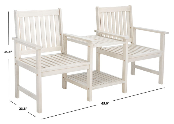 Safavieh Brea Twin Seat Bench White PAT7014C