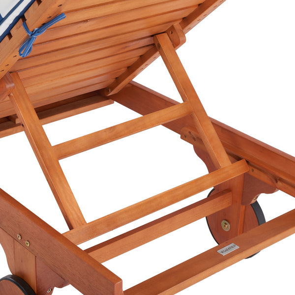 Newport Outdoor Lounge Chair with Side Table - Elegant Eucalyptus Design for Ultimate Relaxation