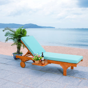 Newport Outdoor Lounge Chair with Side Table - Stylish Eucalyptus Design for Relaxation & Mobility