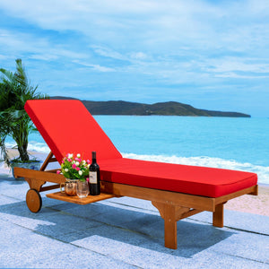 Newport Outdoor Lounge Chair with Side Table - Stylish Eucalyptus Design for Relaxation & Mobility