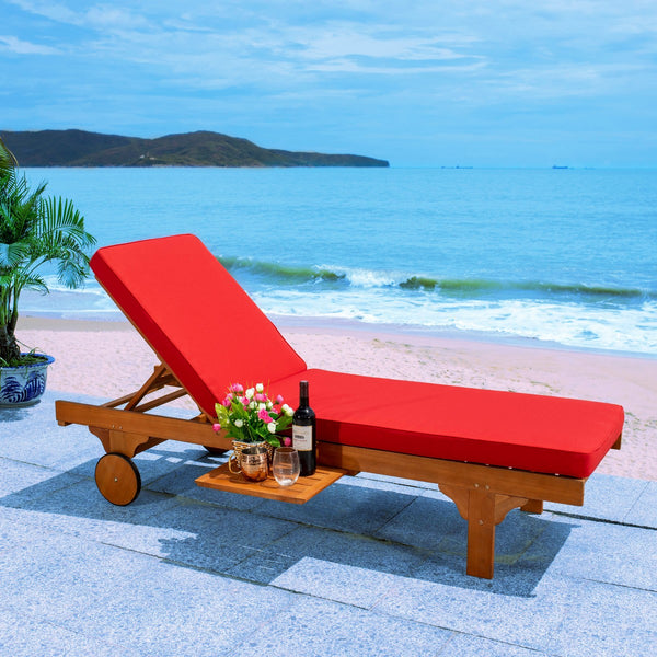 Newport Outdoor Lounge Chair with Side Table - Stylish Eucalyptus Design for Relaxation & Mobility