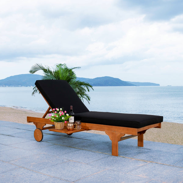 Newport Outdoor Lounge Chair with Side Table - Stylish Eucalyptus Design for Relaxation & Mobility