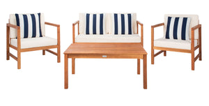 Montez 4-Piece Outdoor Furniture Set with Stylish Accent Pillows for Chic Patio Comfort