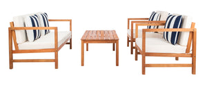 Montez 4-Piece Outdoor Furniture Set with Stylish Accent Pillows for Chic Patio Comfort