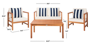 Montez 4-Piece Outdoor Furniture Set with Stylish Accent Pillows for Chic Patio Comfort