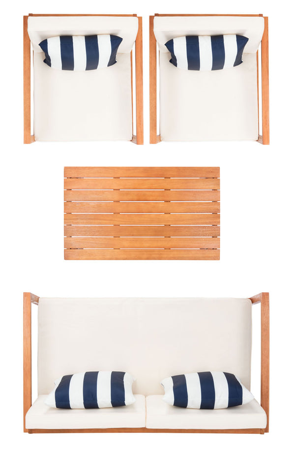 Montez 4-Piece Outdoor Furniture Set with Stylish Accent Pillows for Chic Patio Comfort