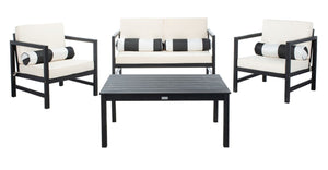 Montez 4-Piece Outdoor Furniture Set with Stylish Accent Pillows for Chic Patio Comfort