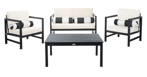 Montez 4-Piece Outdoor Furniture Set with Stylish Accent Pillows for Chic Patio Comfort