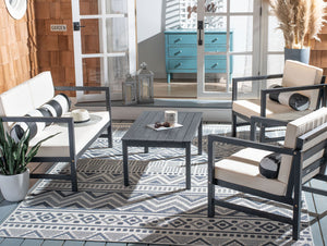 Montez 4-Piece Outdoor Furniture Set with Stylish Accent Pillows for Chic Patio Comfort