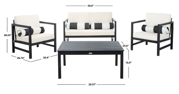 Montez 4-Piece Outdoor Furniture Set with Stylish Accent Pillows for Chic Patio Comfort