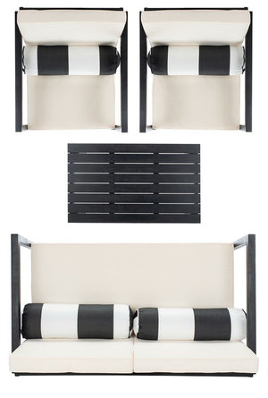 Montez 4-Piece Outdoor Furniture Set with Stylish Accent Pillows for Chic Patio Comfort