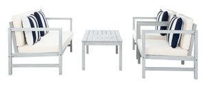 Montez 4-Piece Outdoor Furniture Set with Stylish Accent Pillows for Chic Patio Comfort