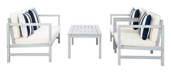 Montez 4-Piece Outdoor Furniture Set with Stylish Accent Pillows for Chic Patio Comfort