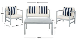 Montez 4-Piece Outdoor Furniture Set with Stylish Accent Pillows for Chic Patio Comfort