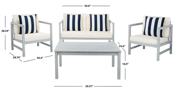 Montez 4-Piece Outdoor Furniture Set with Stylish Accent Pillows for Chic Patio Comfort