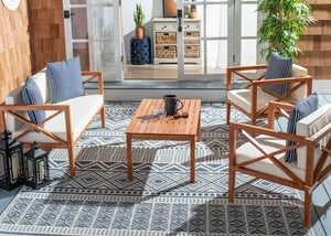 Nunzio Contemporary 4-Piece Outdoor Set with Plush Cushions and Stylish Accent Pillows for Entertaining