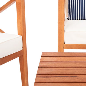 Nunzio Contemporary 4-Piece Outdoor Set with Plush Cushions and Stylish Accent Pillows for Entertaining