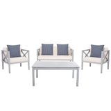 Nunzio 4 Piece Outdoor Set With Accent Pillows