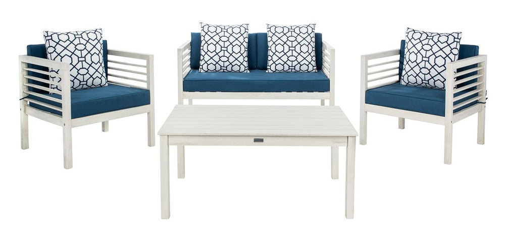 Alda Contemporary 4-Piece Outdoor Seating Set with Stylish Accent Pillows for Elegant Spaces