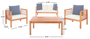 Safavieh Alda 4 Piece Outdoor Set With Accent Pillows PAT7033F