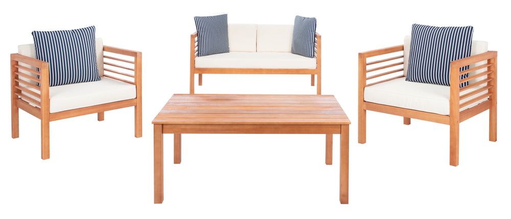 Safavieh Alda 4 Piece Outdoor Set With Accent Pillows PAT7033F