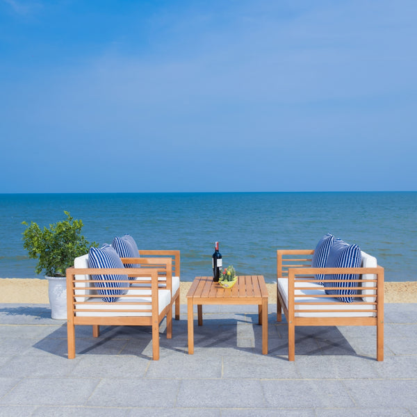 Safavieh Alda 4 Piece Outdoor Set With Accent Pillows PAT7033F
