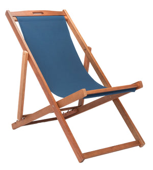 Loren Sling Chair Set of 2 - Luxurious Eucalyptus Wood Lounge Chairs for Stylish Outdoor Relaxation